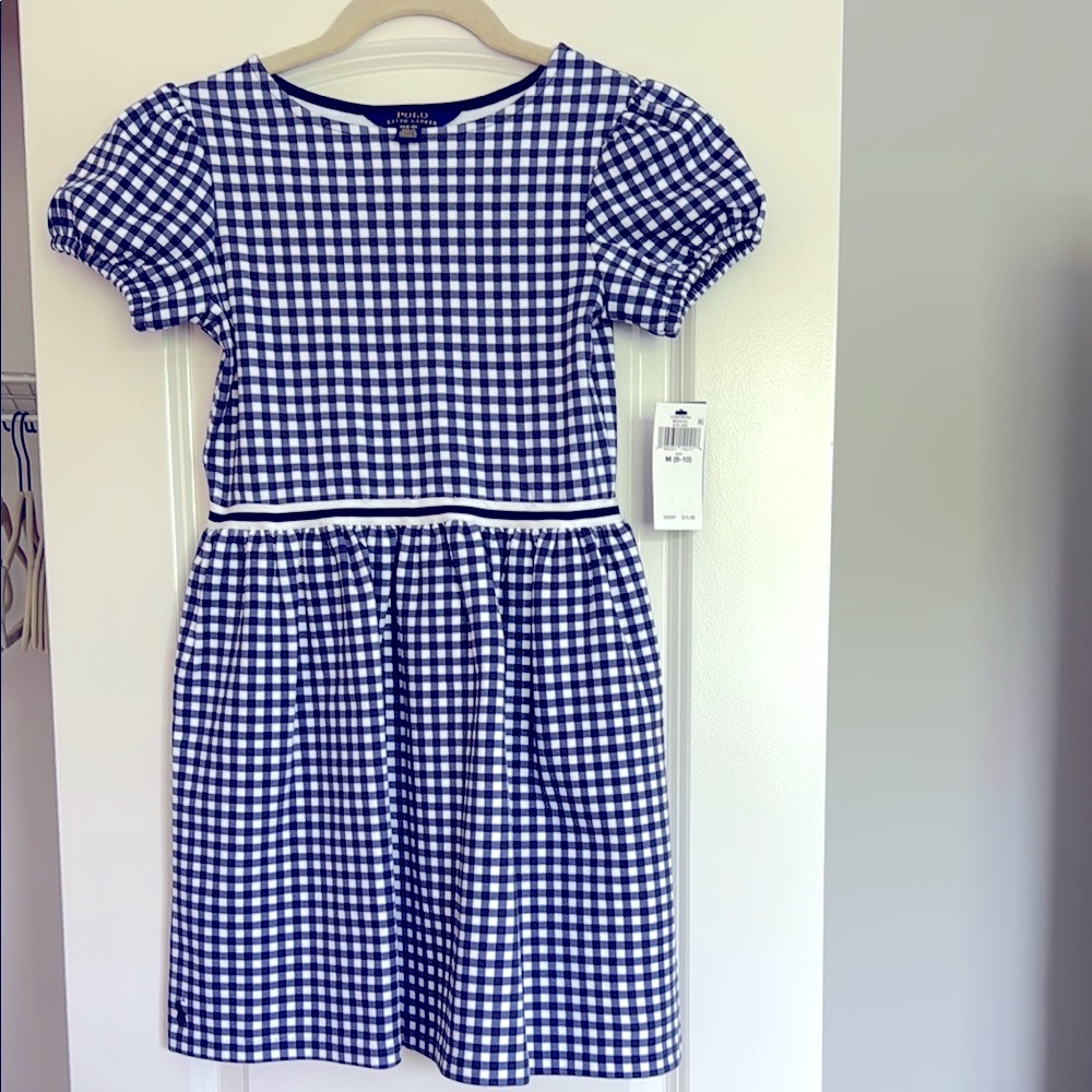 Polo Ralph Lauren Classic Navy and White Checkered Kids Dress